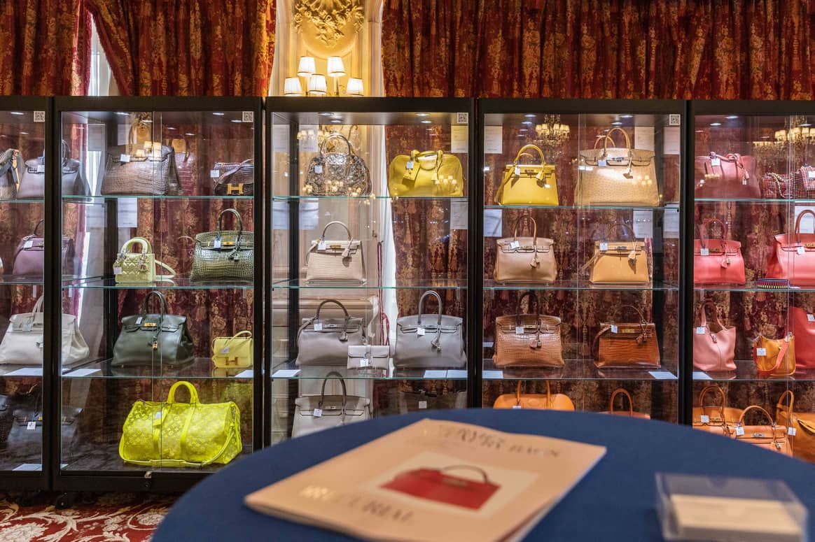 Bild: Artcurial Monaco Auction Week 2022, Ausstellung Hermès and Luxury Bags, Hôtel Hermitage Monte-Carlo, mit freundlicher Genehmigung von Artcurial