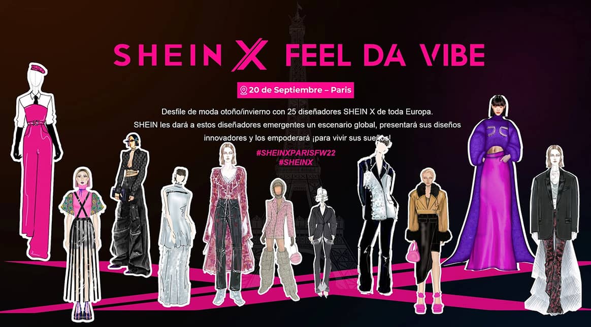 Photo Credits: Cartel promocional del desfile “Feel da Vibe” de Shein en París. Shein, página oficial.