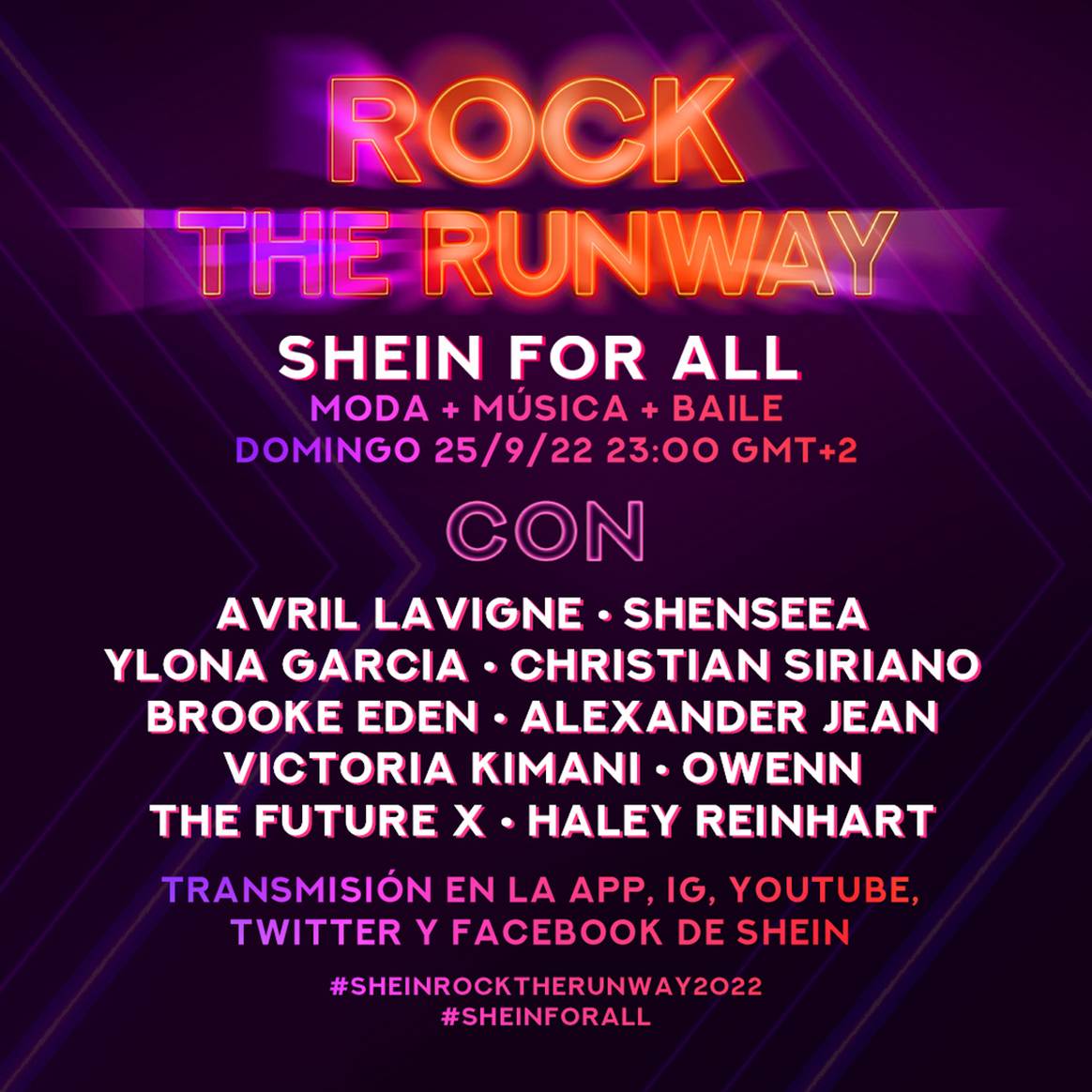 Photo Credits: Cartel promocional del evento “Rock The Runway” de Shein. Shein, página oficial de Facebook.