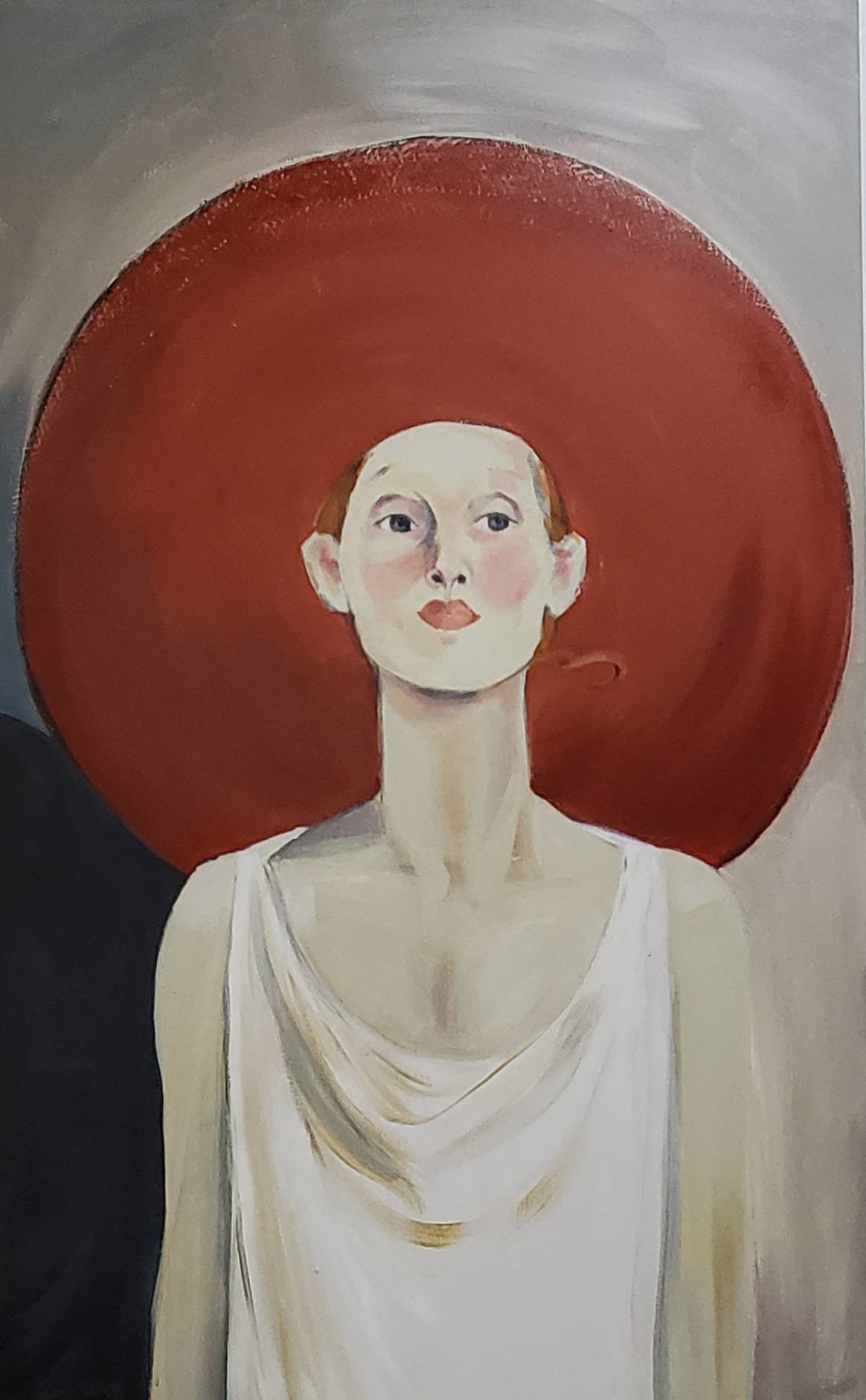 Girl in Red Hat, acrylic on canvas