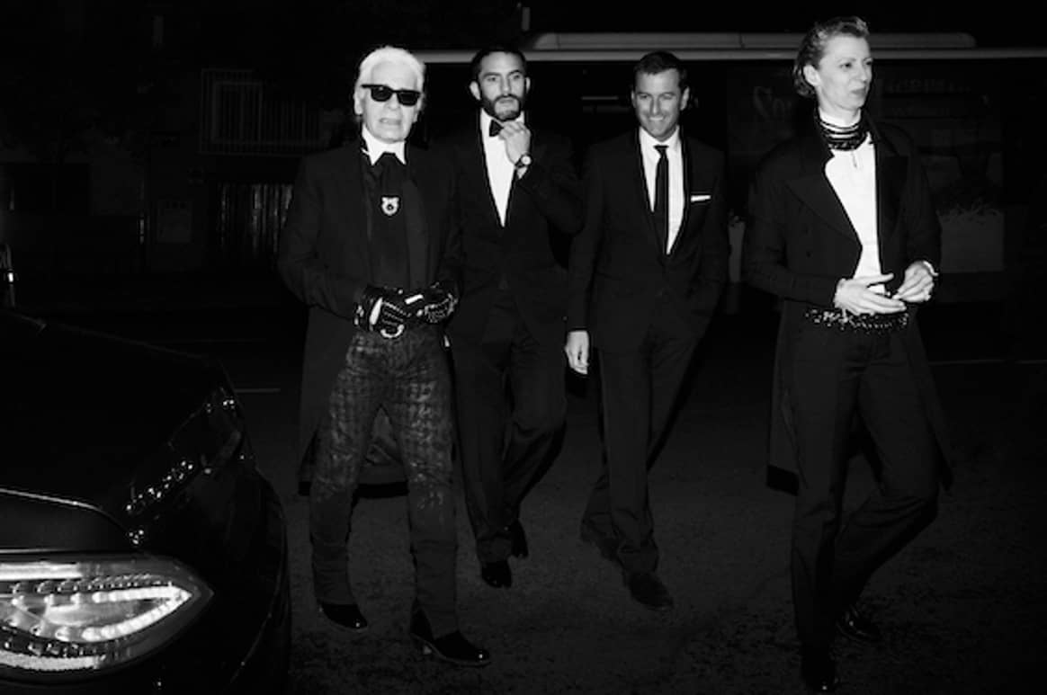 Karl Lagerfeld und seine engsten Wegbegleiter. Foto: César Segarra