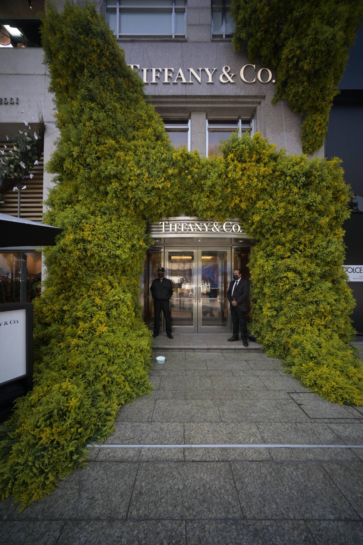 The façade of Tiffany & Co covered in green during the
flower and garden festival in CDMX. Oct. 22. (Photo:
FYJA).