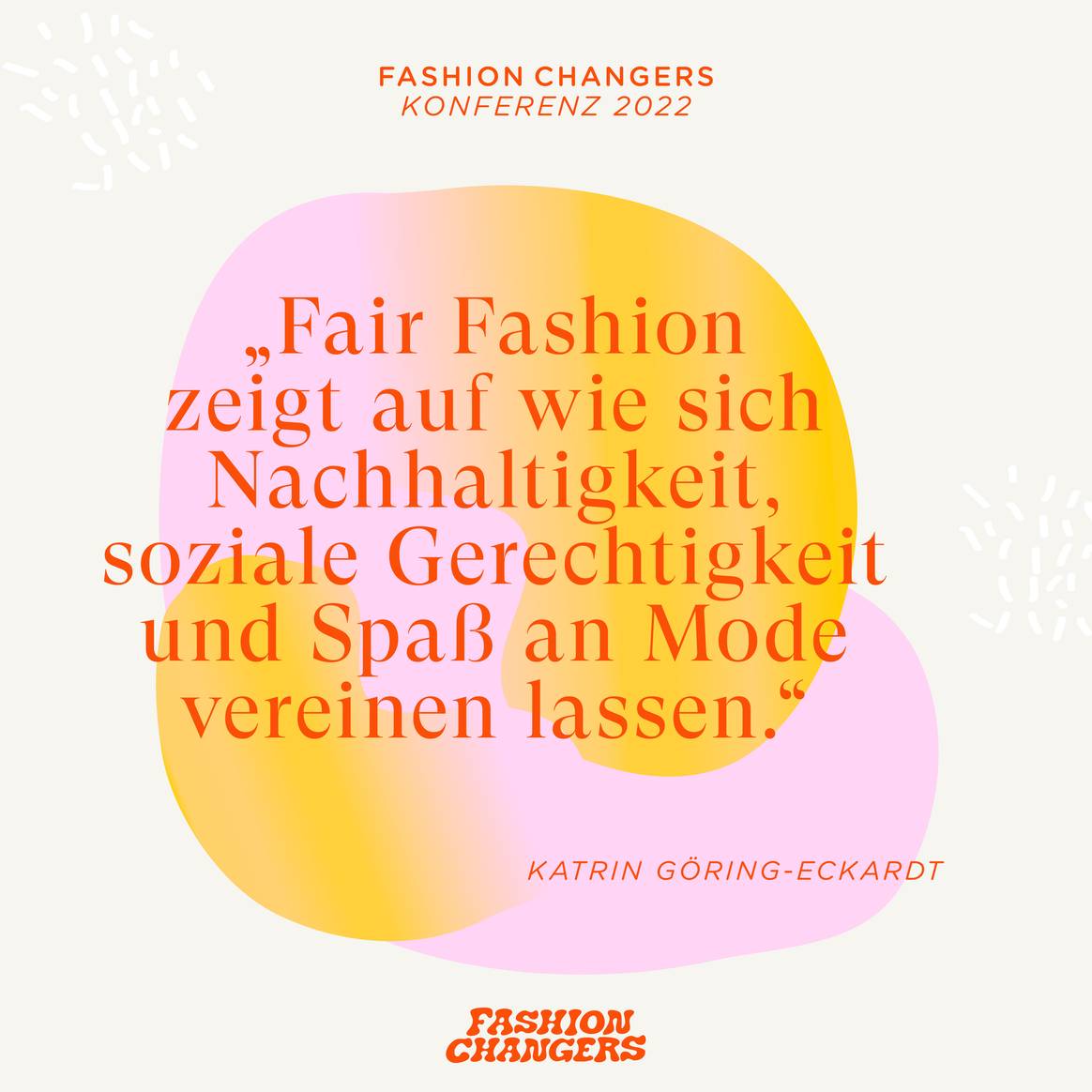 Zitat von Politikerin Katrin Göring-Eckardt. Bild: Fashion Changers