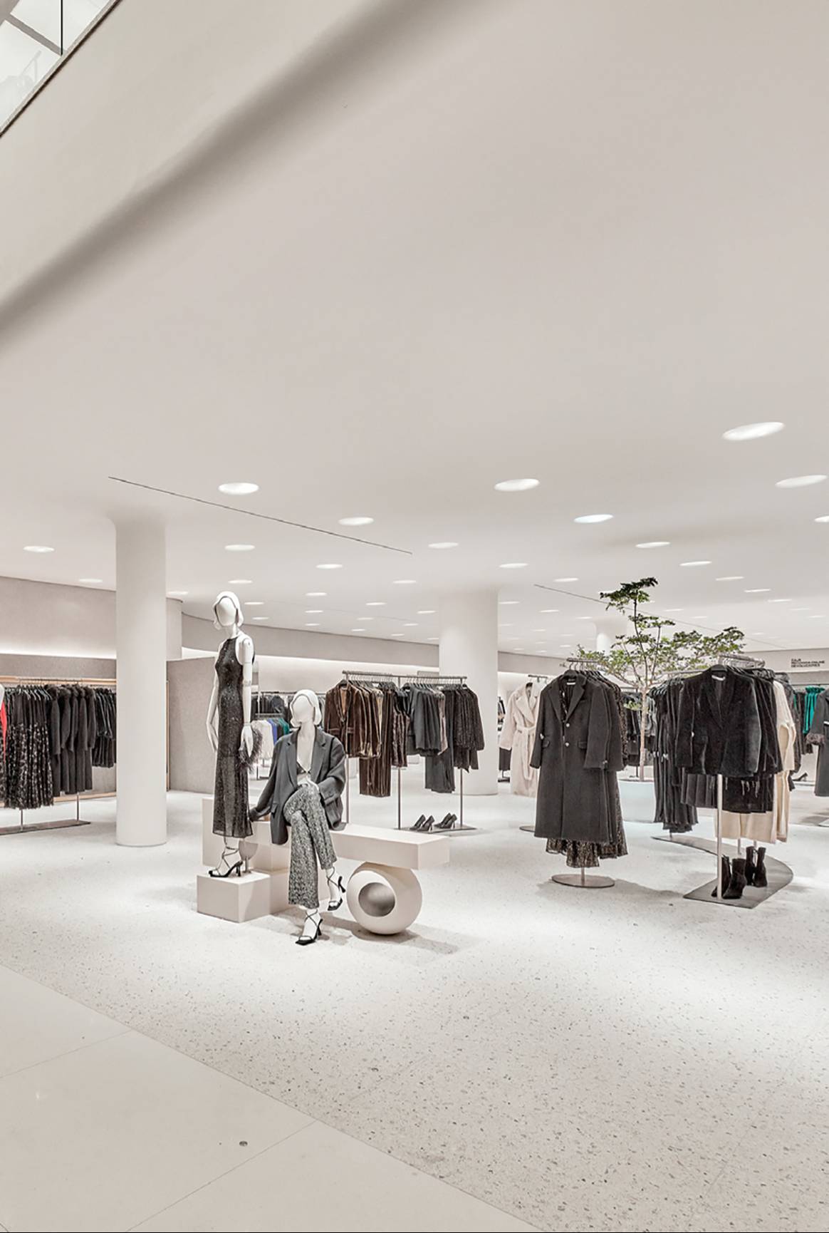 Clothes on display at the new Zara megastore at Boulevard Austria de  València, on December 2, 2022, in Valencia, Valencia (Spain). The concept  of this megastore replicates the model of other megastores