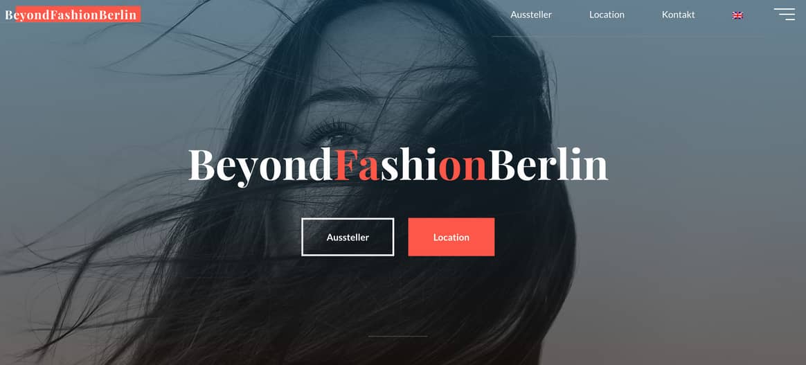 Der website van Beyond Fashion Berlin. Beeld: Screenshot