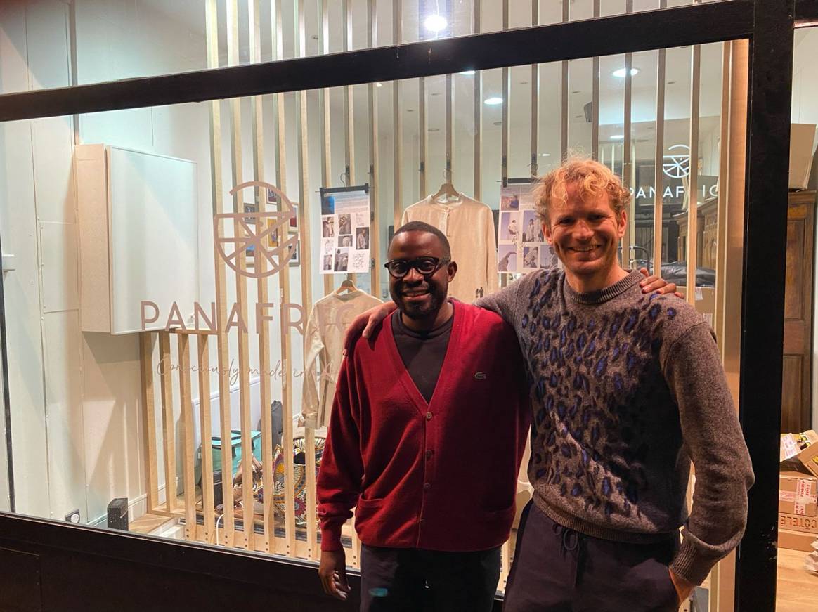 Baptiste Lingoungou et  Vulfran de Richoufftz, cofondateur de Panafrica. Crédit : Courtesy of La Mode Africaine.
