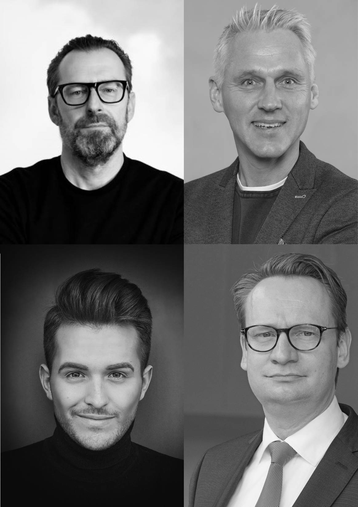 Gehören auch zum neuen Vorstand: (von links nach rechts) Michael Schulz, Marc Freyberg, Luca Bazzanella-Toussis, Dr. Michael J. Rauterkus. Credit: Fashion Net Düsseldorf