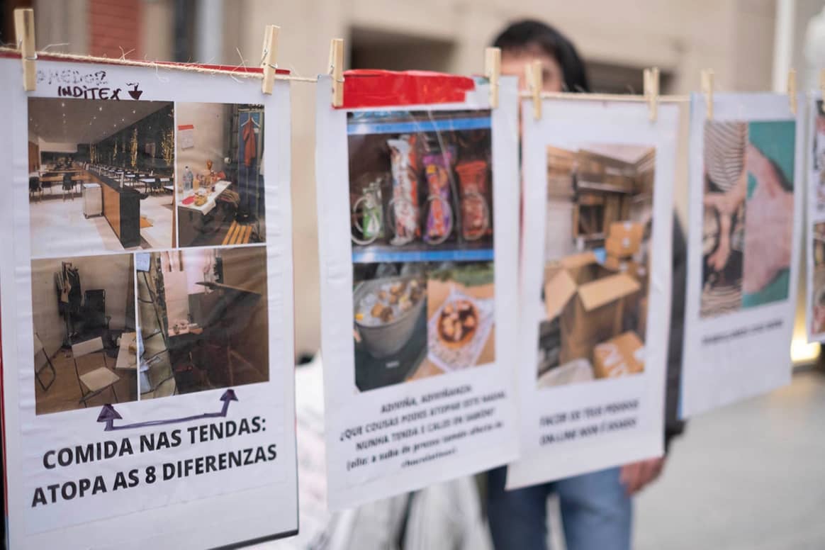 Photo Credits: Acción reivindicativa en La Coruña (Galicia) de las dependientas y de los trabajadores en tienda de Inditex este sábado 17 de diciembre de 2022. CIG, página oficial.