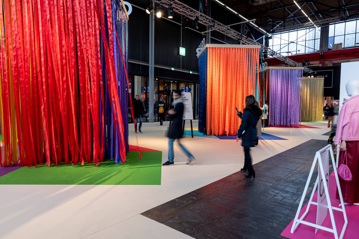 The colourful ribbons in the front of the main hall of Modefabriek. Image: Aygin Kolaei for FashionUnited