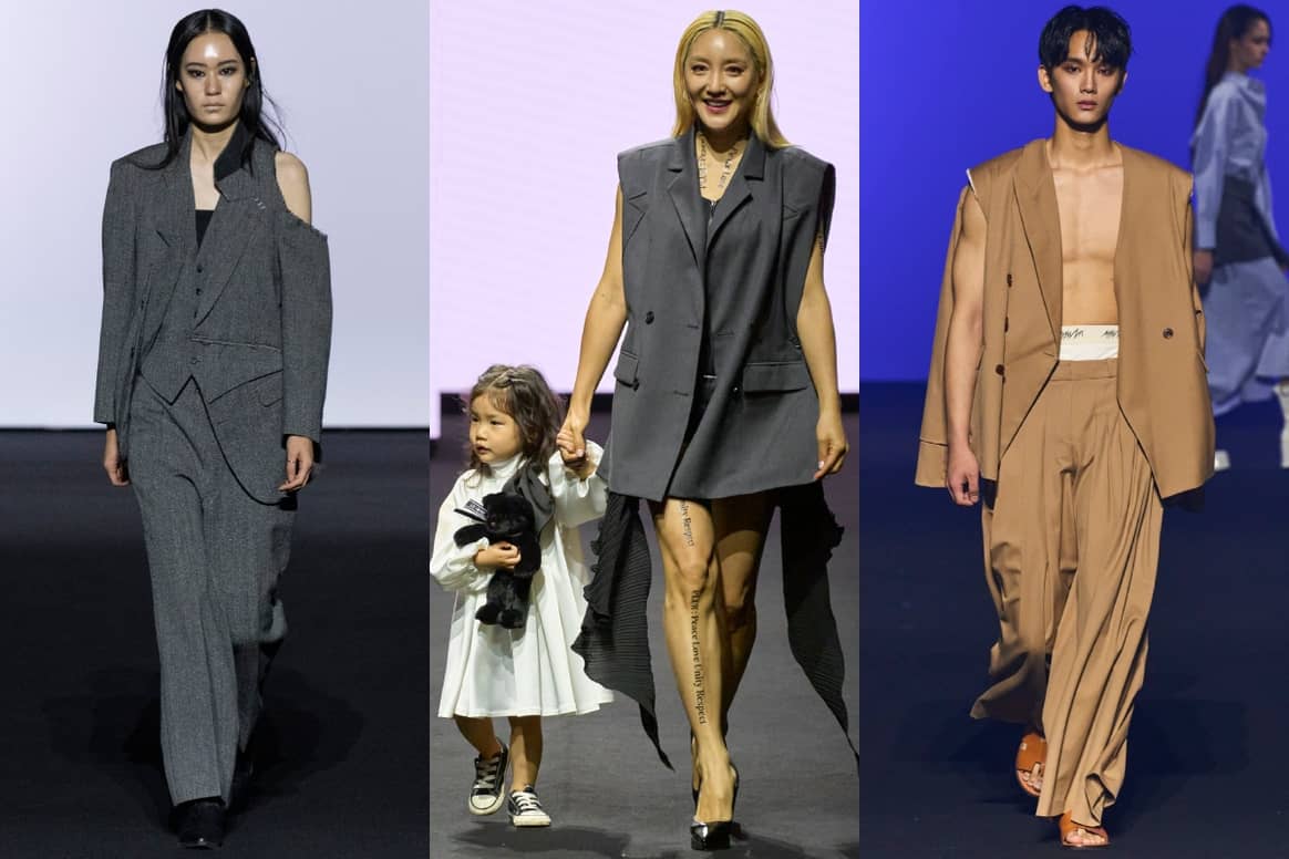 AW23 collections of Iryuk, Lie and Mmam (left to right).
Images: Launchmetrics Spotlight