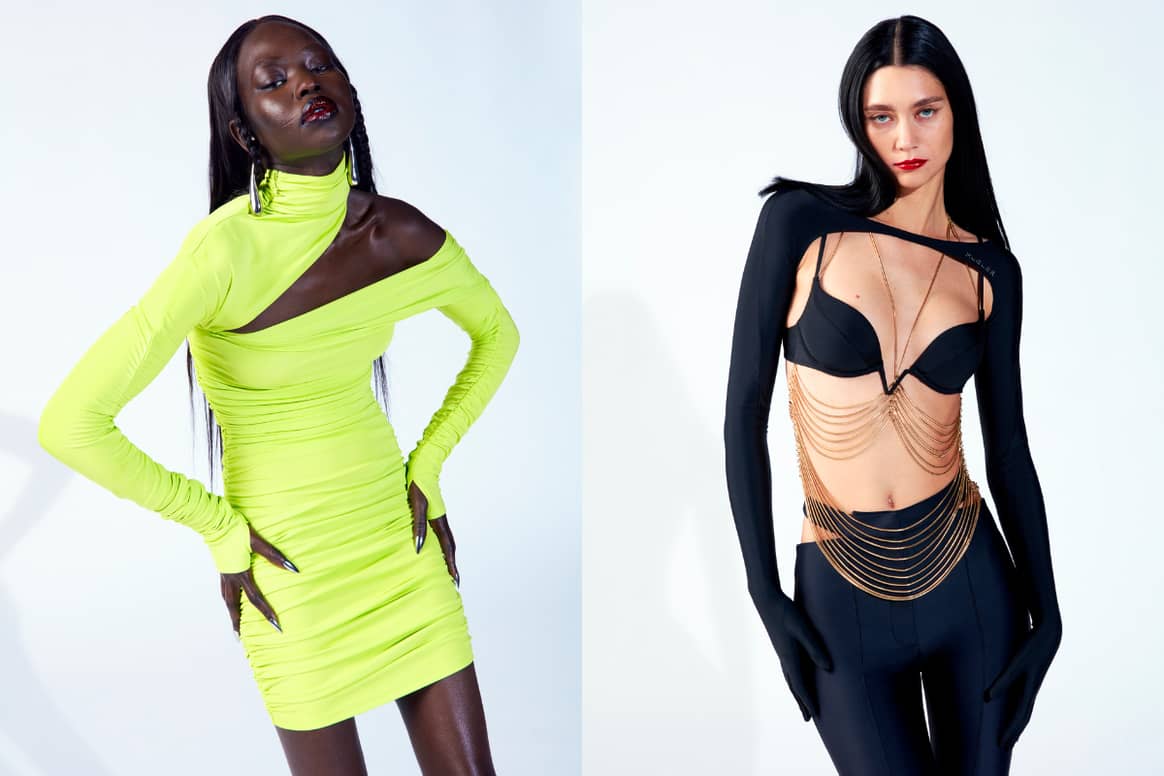 Image: H&M; Mugler H&M look-book shot by Lengua and styled by Haley Wollens