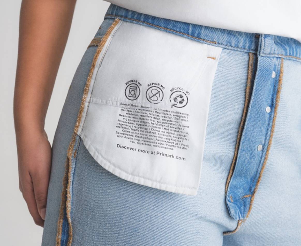 Rewear, repair, recycle label of Primark’s first circular collection. Image: Primark