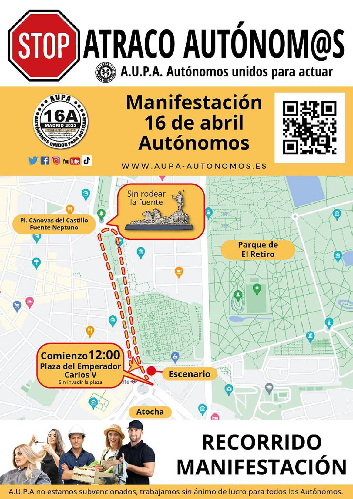 Photo Credits: Itinerario de la manifestación convocada por Aupa para el domingo 16 de abril en Madrid. Fotografía de cortesía.