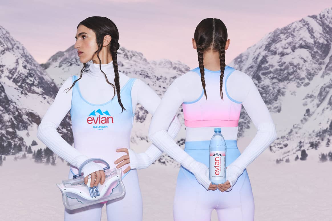 Balmain x Evian collection of ready-to-wear and accessories