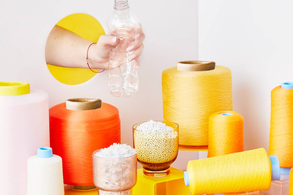 Repreve fibres made out of plastic bottles. Image: Unifi