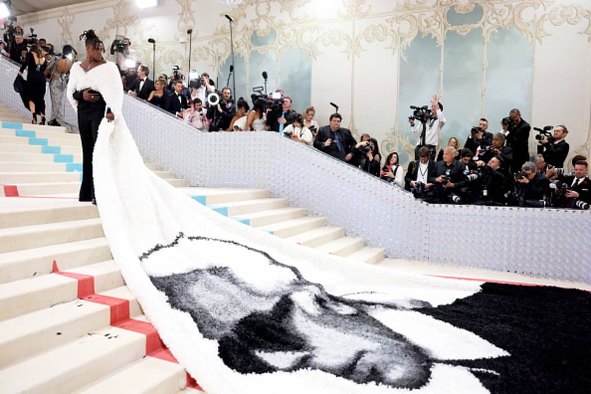 Jeremy Pope wearing Balmain at the Met Gala 2023. Image: Cartier