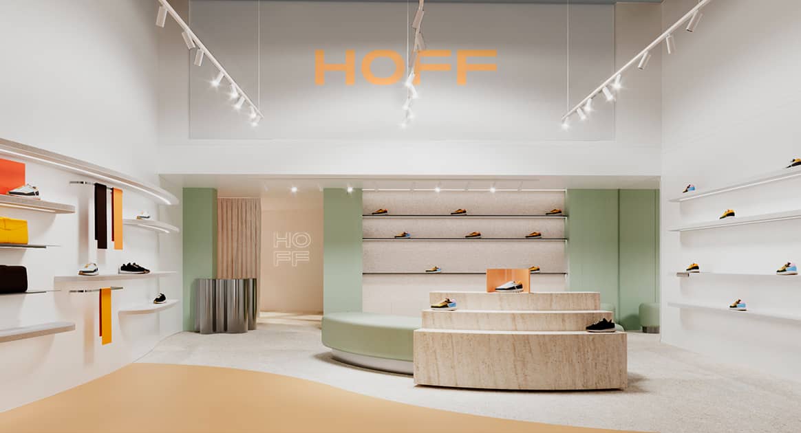 Photo Credits: Recreación del interior de la nueva tienda de Hoff proyectada en Lisboa. Imagen de cortesía.