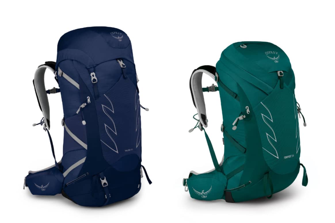 Picture: Osprey, on the left with the Talon series and on the right with the Tempest series; courtesy of the brand