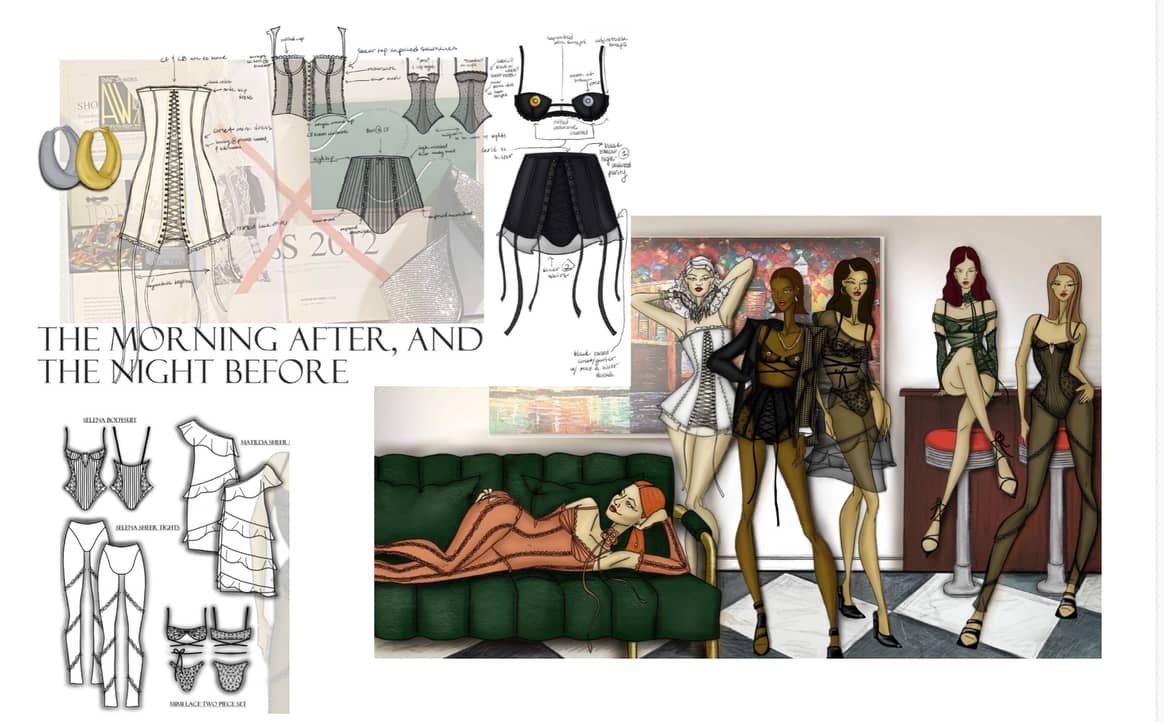 Lingerie design portfolio from fashion graduate Briahna McCullough