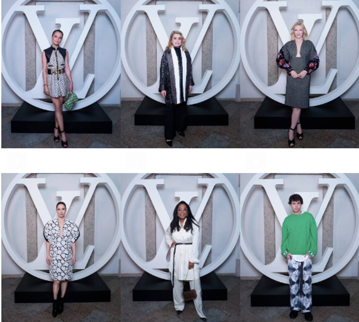 Les célébrités présentes au défilé croisière 2024 de Louis Vuitton au palais Borromée sur l'Isola  Bella. Crédits photo : Louis Vuitton