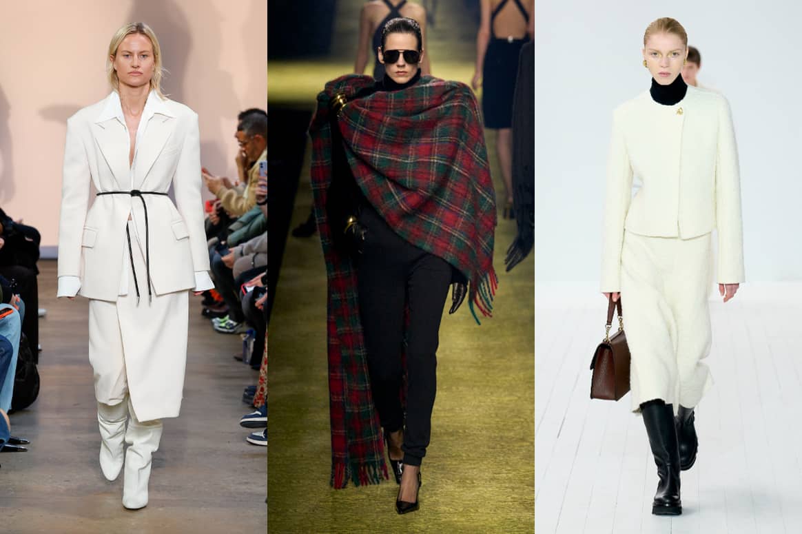 (From left) AW23 collections by Proenza Schouler, Saint Laurent and Chloé. Images: Launchmetrics Spotlight
