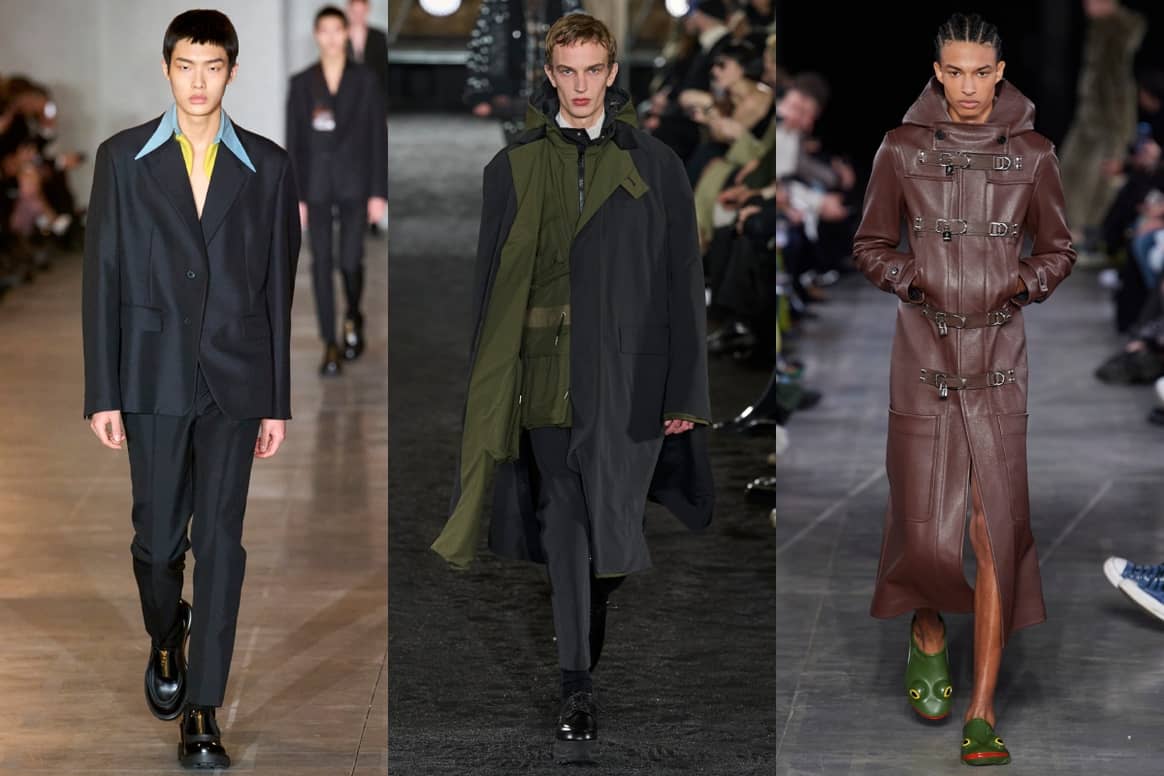 Image: FW23 collections by Prada, Sacai and JW Anderson (from left to right) | Credit: Launchmetrics Spotlight