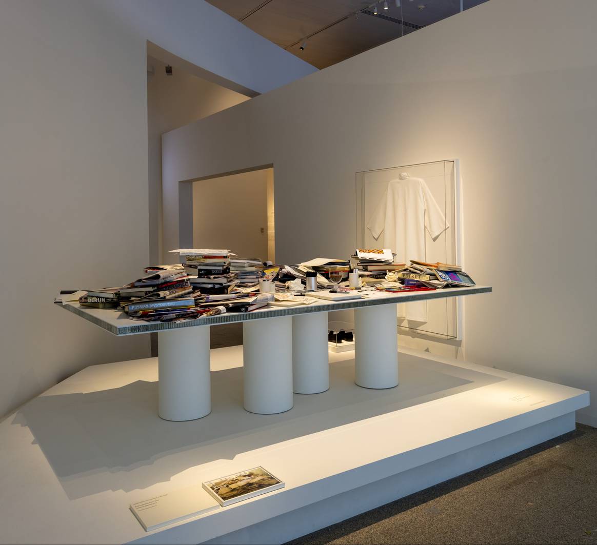 Credits: A recreation of "blanche table" at the "Karl Lagerfeld: A Line of Beauty" exhibition. Courtesy of the Metropolitan Museum of Art.