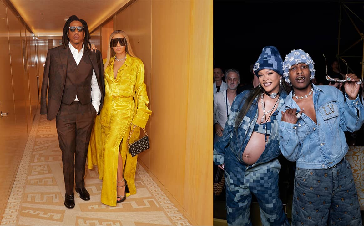 MEN’S SPRING-SUMMER 2024 FASHION SHOW © Louis Vuitton – All rights reserved. Beyoncé & Jay-Z, Rihanna & ASAP Rocky.