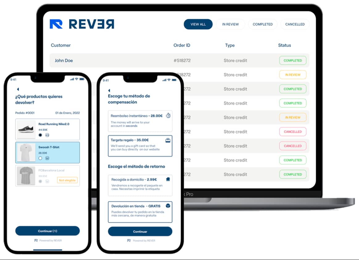 Créditos: Imagen tipo de la plataforma integrada de Rever para la gestión de servicios de logística inversa. Rever, página oficial.