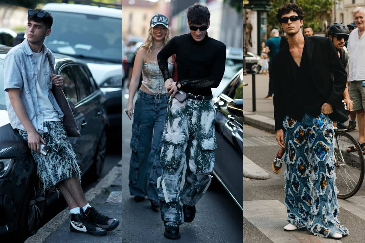 Pantalons à franges à Milan et Paris