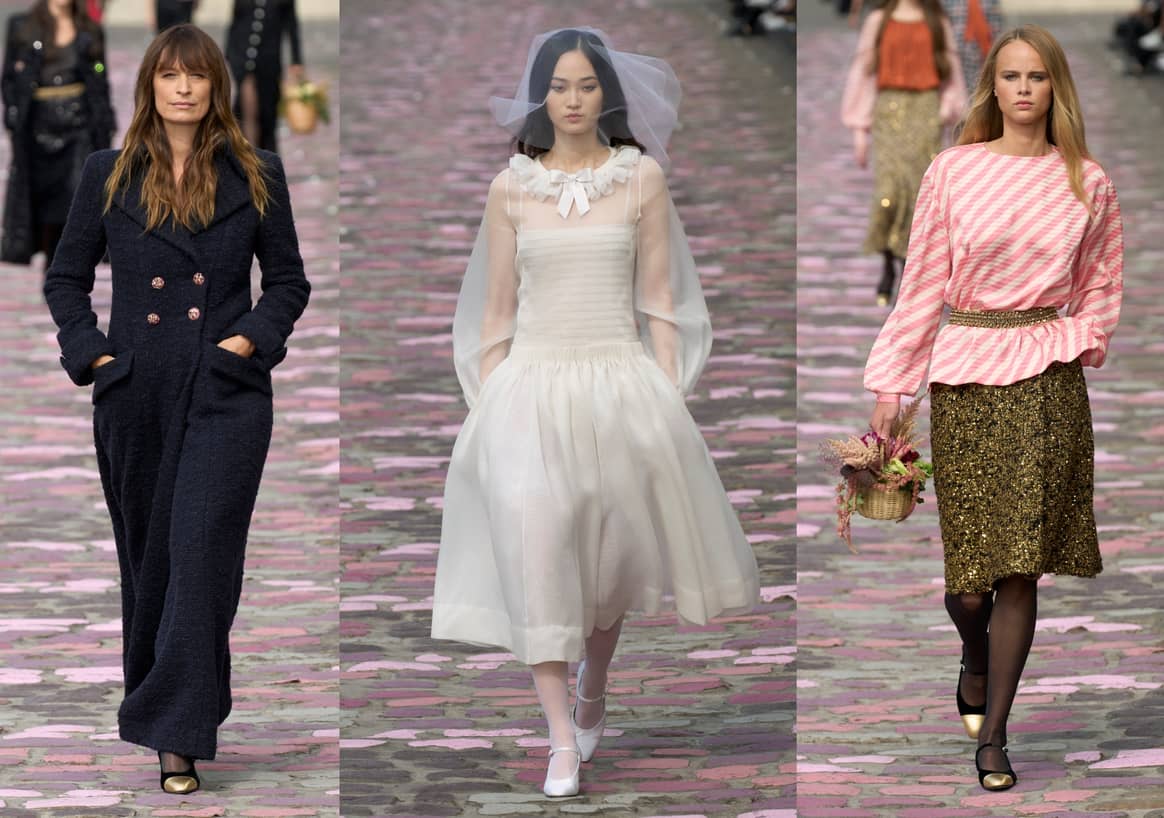 Chanel models take a stroll along the Seine for Fall 2023 Couture