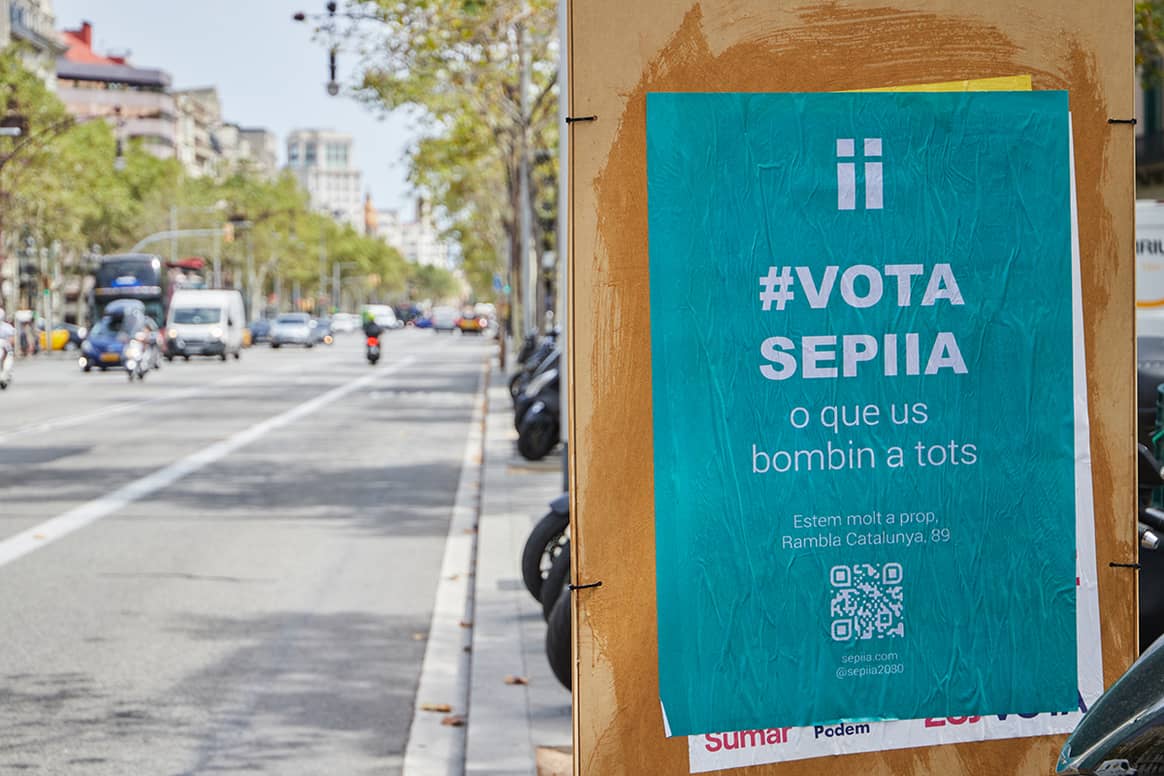 Créditos: Cartel “electoral” de Sepiia. Fotografía de cortesía.
