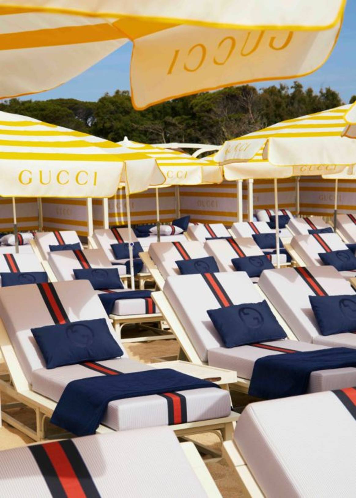 Gucci collaborates with the Beach Club in Saint-Tropez.