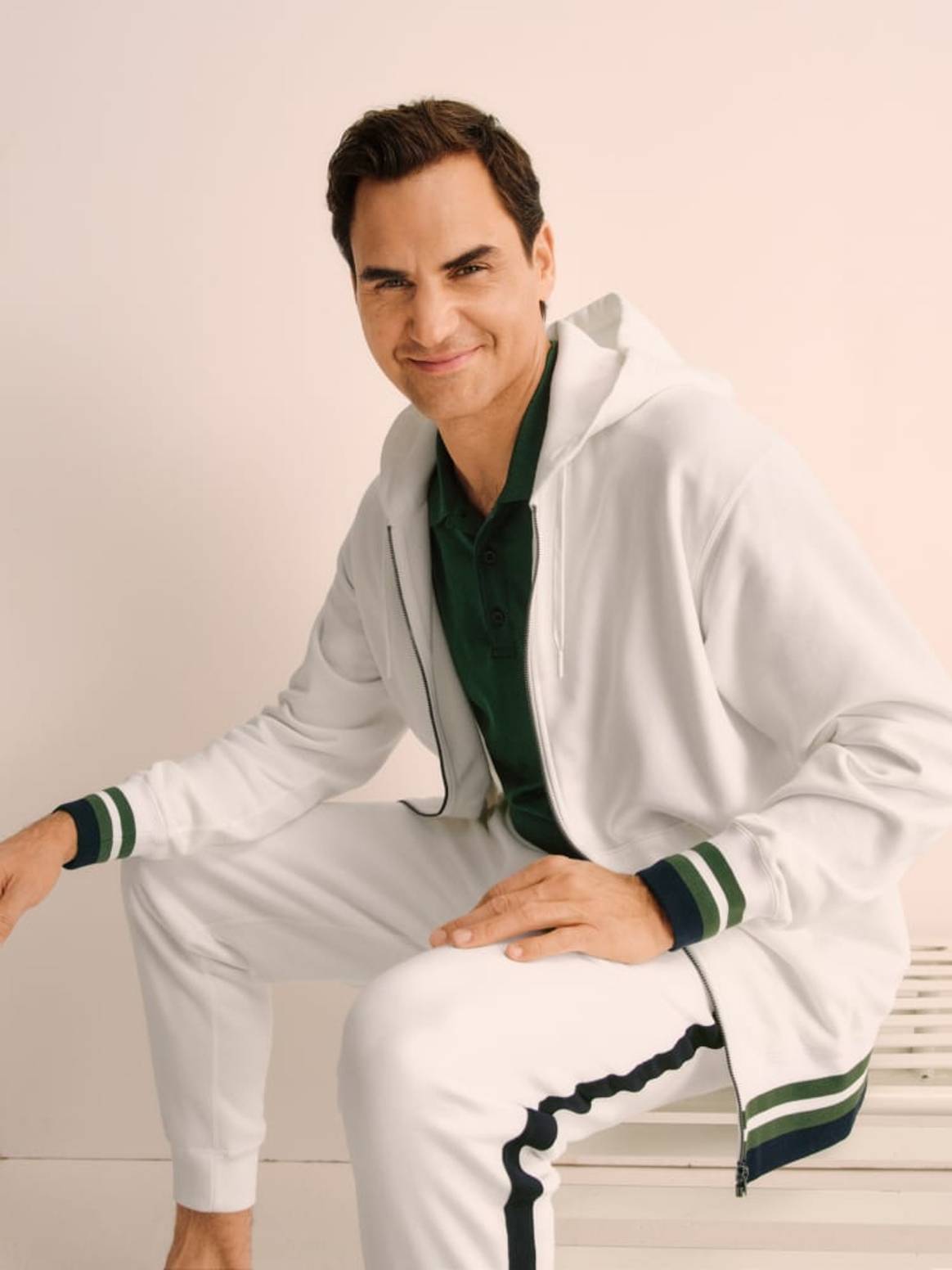 Roger Federer wearing Roger Federer collection by JW Anderson for Uniqlo