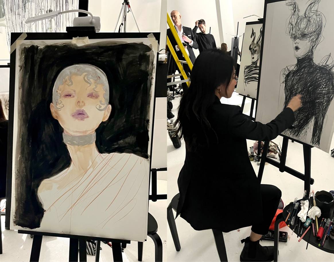 Artwork by Connie Lim created on the set of Daphne Guinness music video