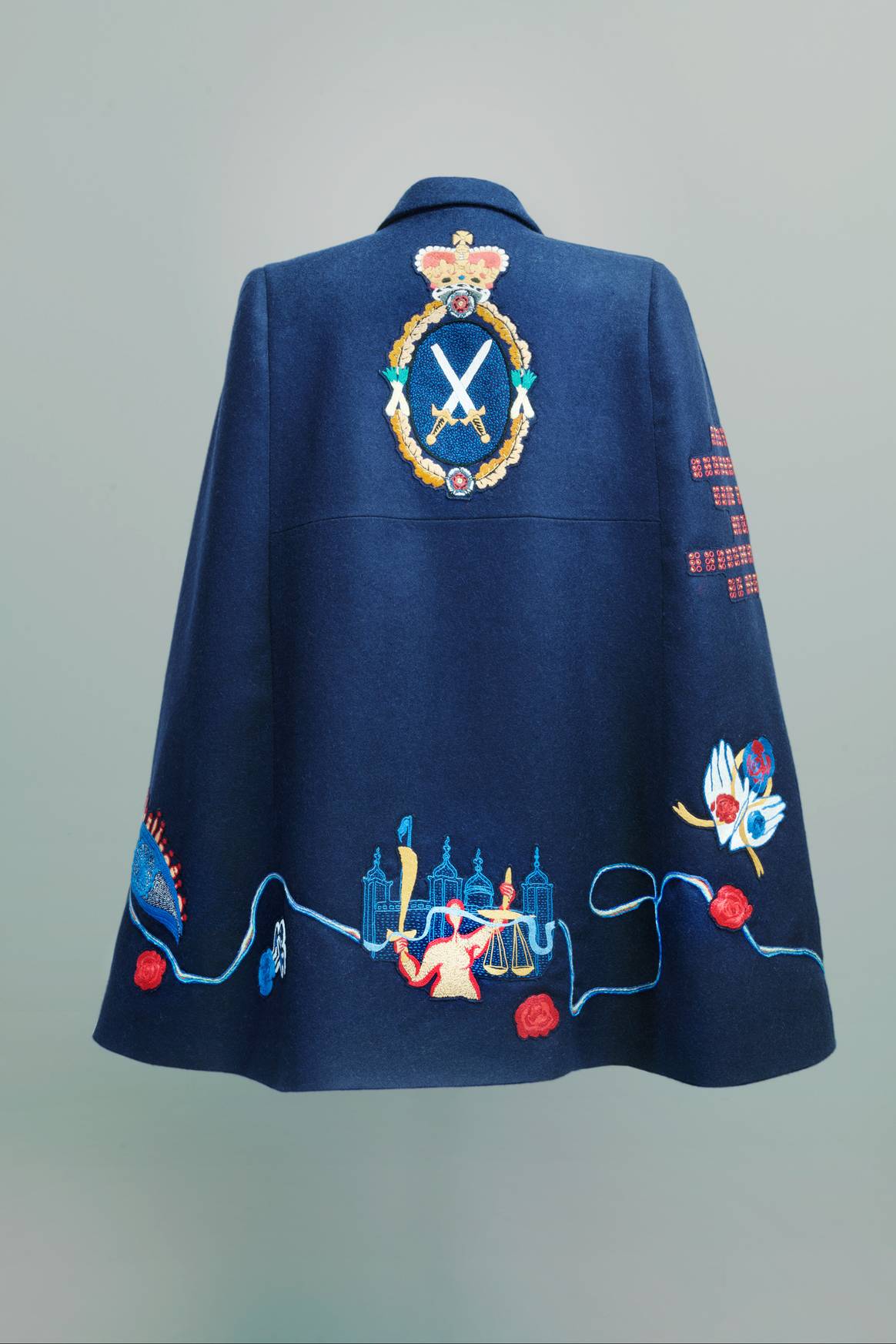 The first garment created for the High Sheriff of Greater London featuring designs from London College of Fashion, UAL’s BA Fashion Imaging and illustration course.