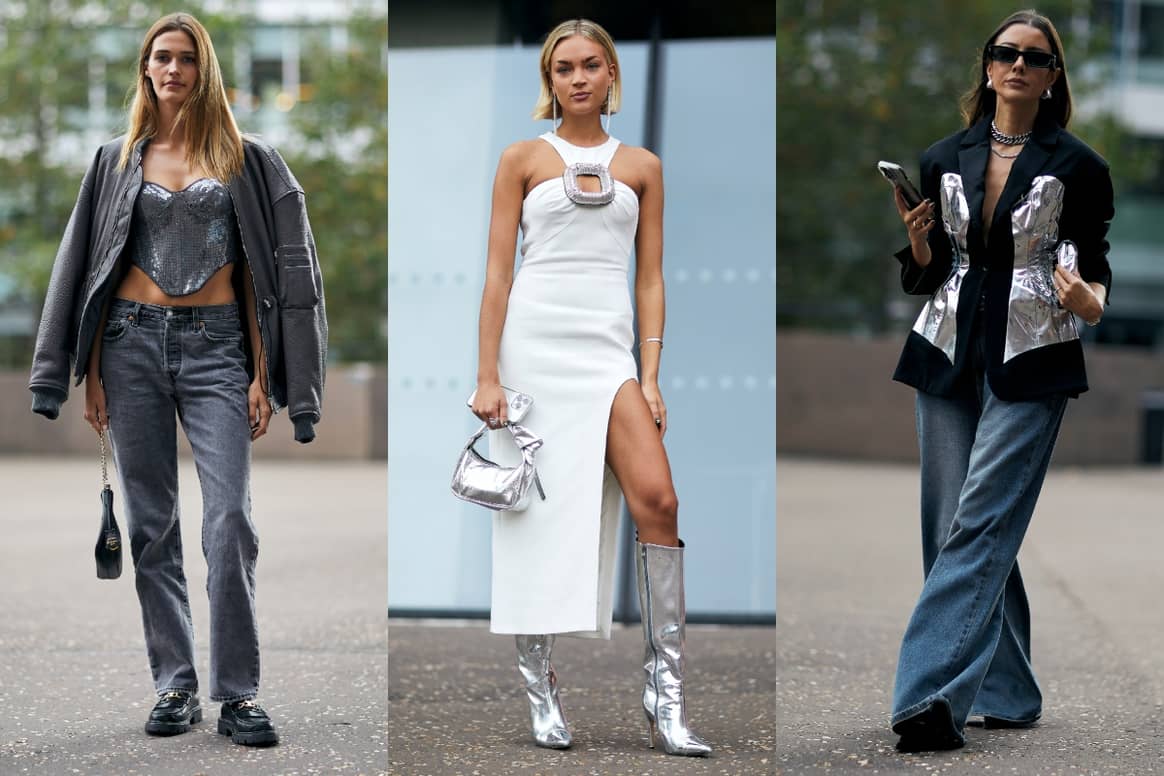 Silver highlights, LFW streetstyle for SS24