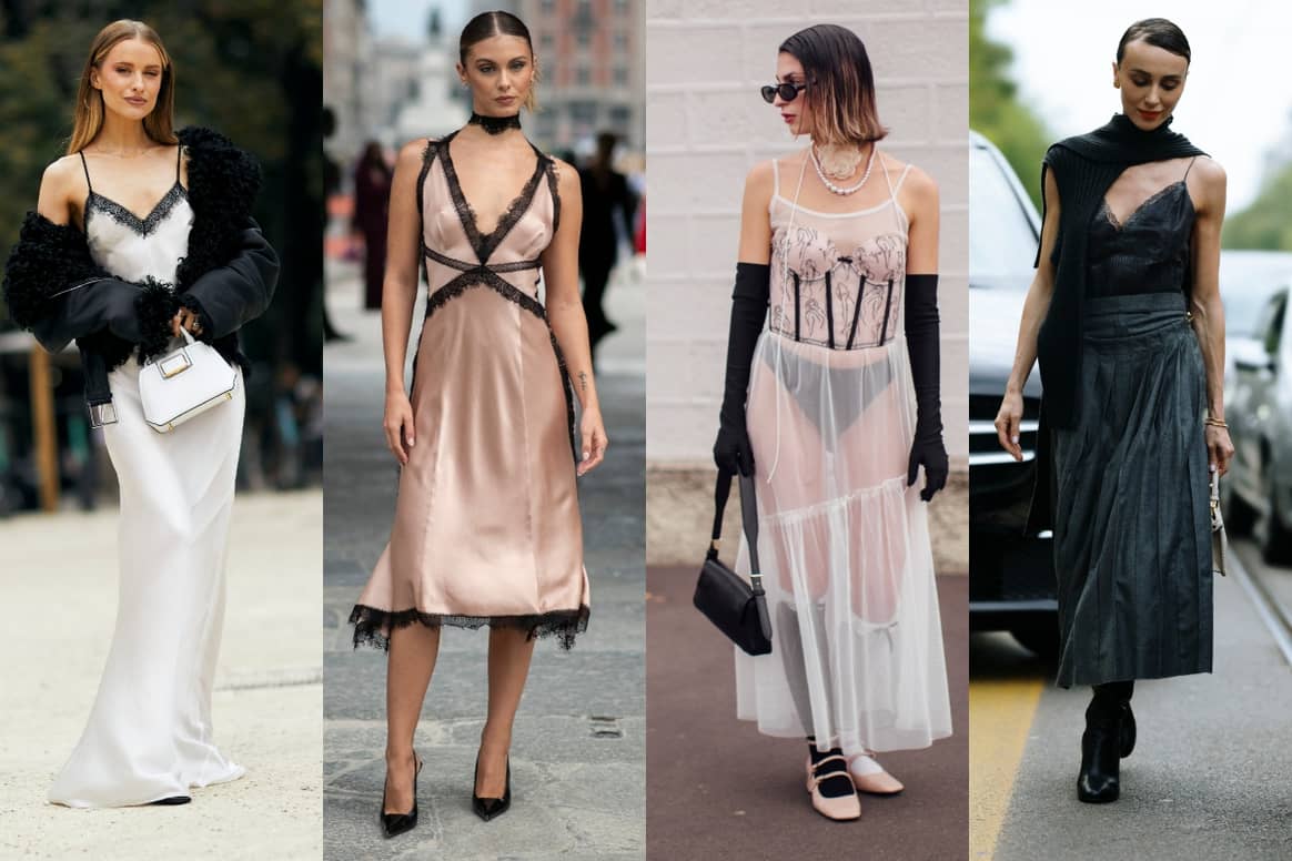 Looks lenceros en los streetstyles de la Semana de la Moda de Milán