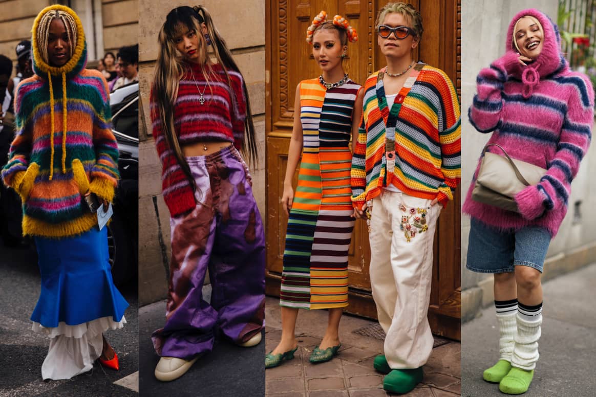 Marni's striped look at the Paris SS24 street styles