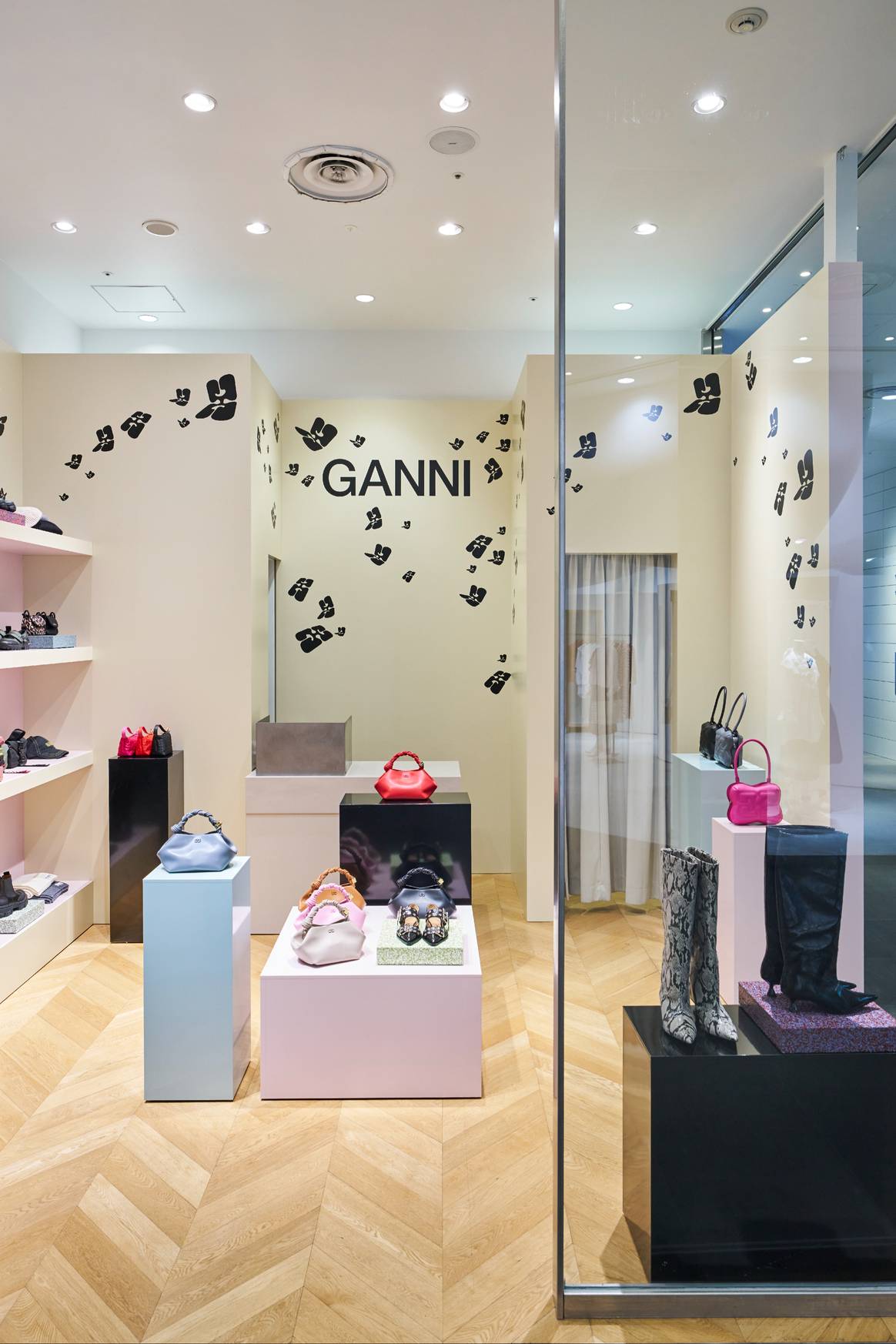 Ganni's pop-up store in Tokyo.
