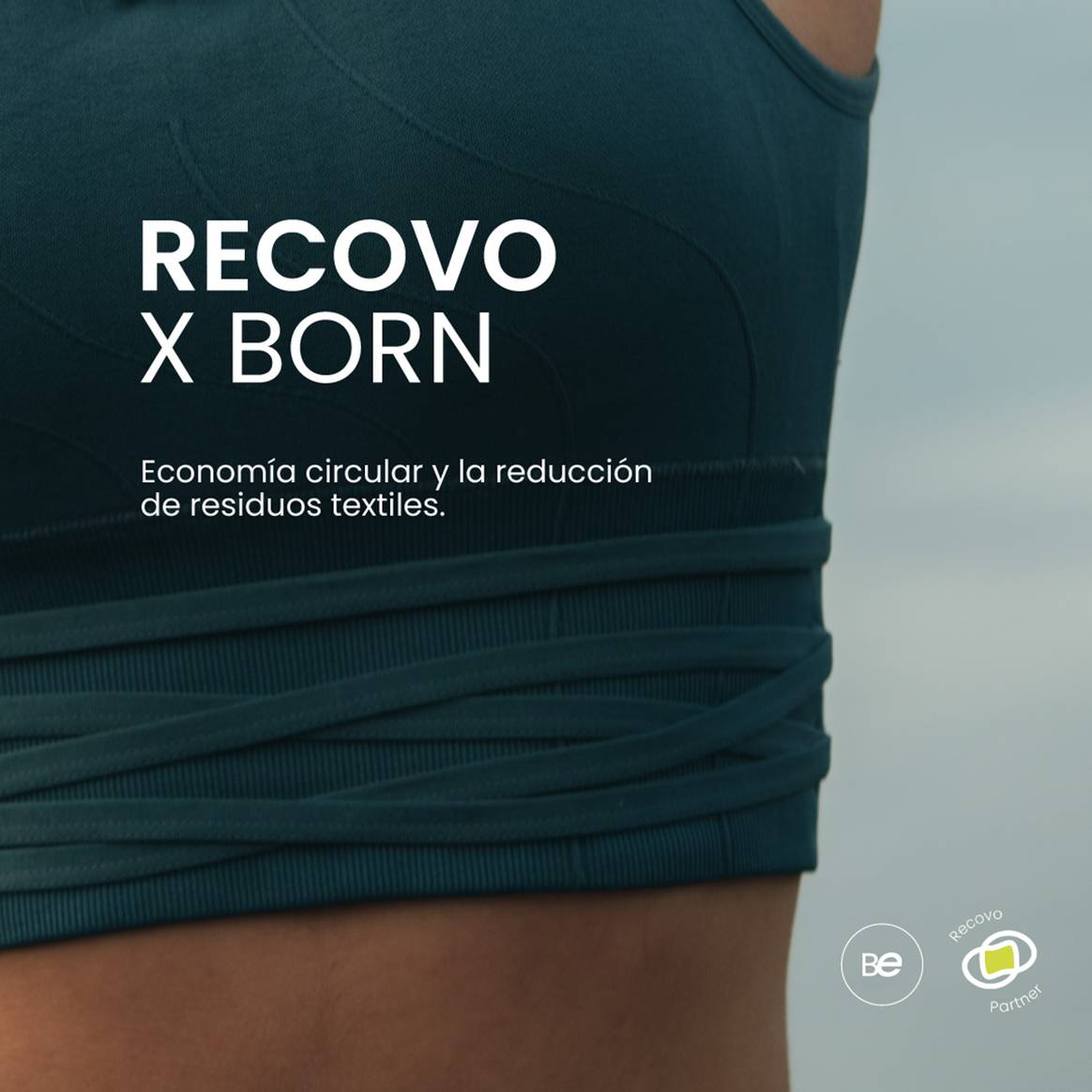 Infografía de la asociación entre Born Living Yoga y Recovo.