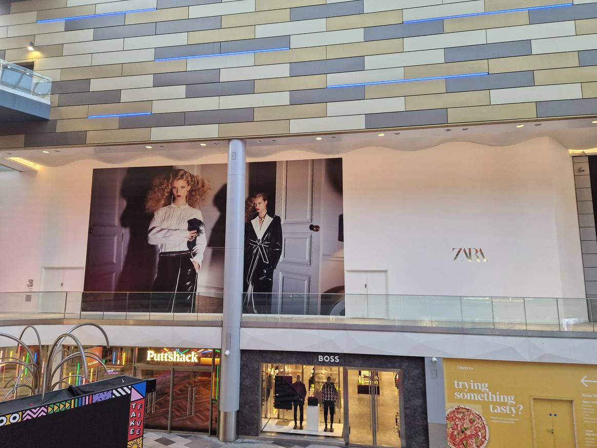 Zara hoardings for new store at Atria Watford shopping centre