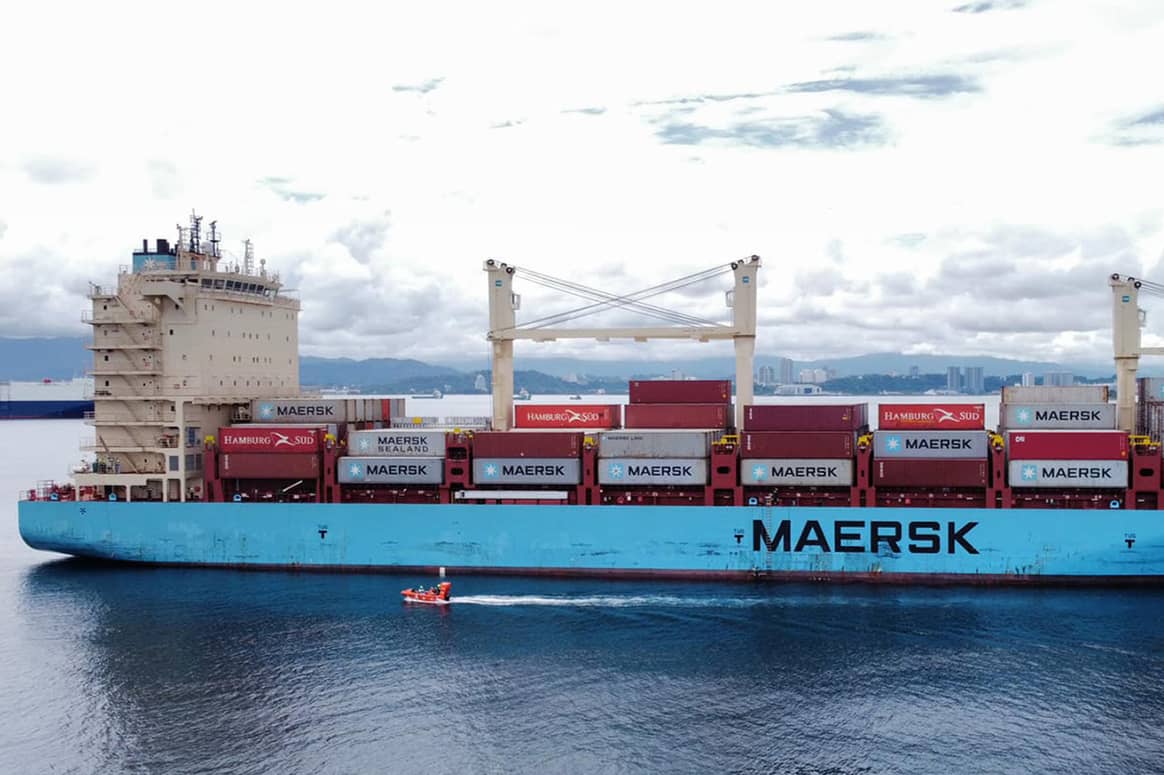 Buque de transporte de mercancías de Maersk.