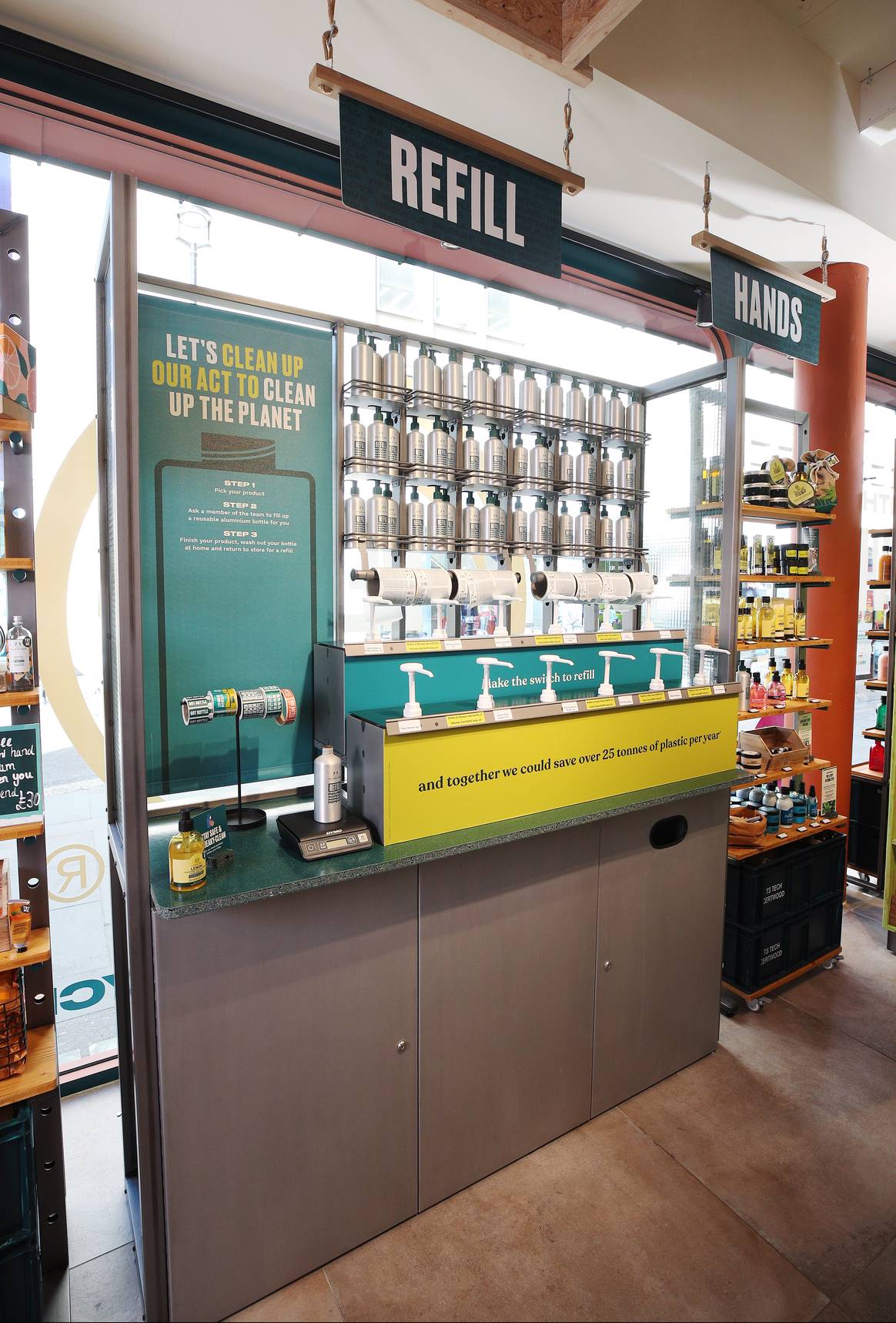 Refill station in The Body Shop Bond Street store