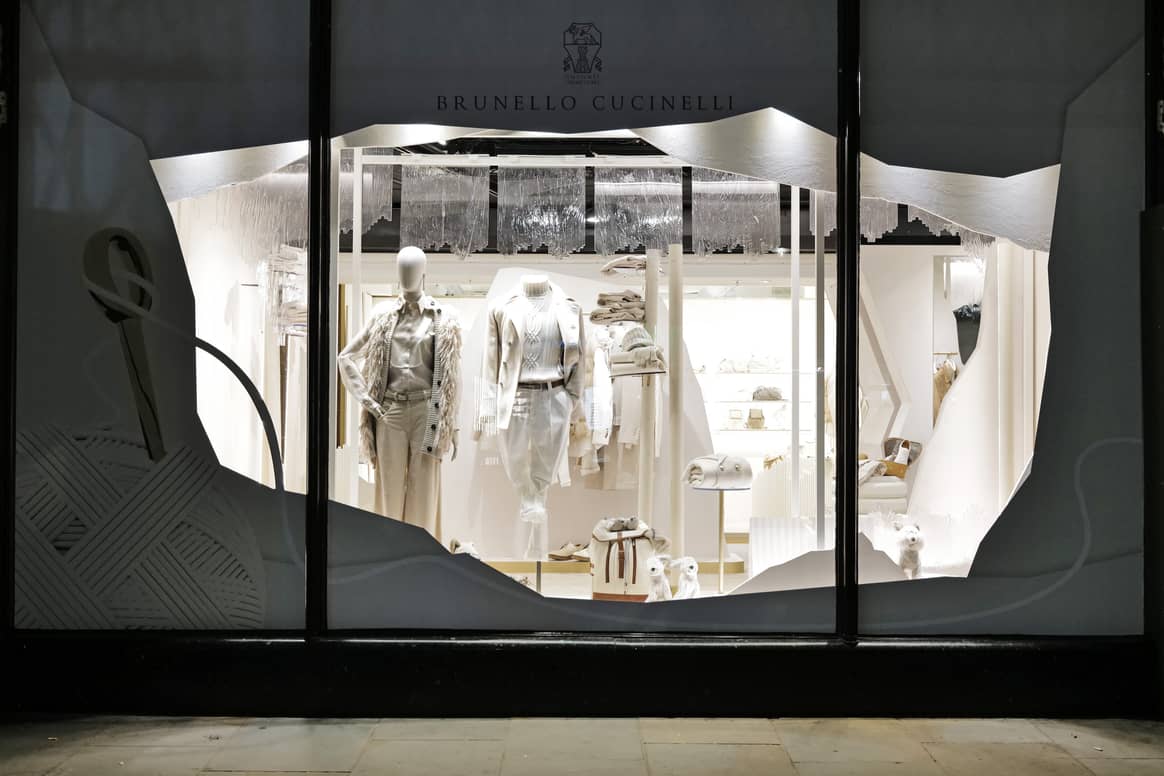 Brunello Cucinelli Schaufenster im Luxuskaufhaus Harrods