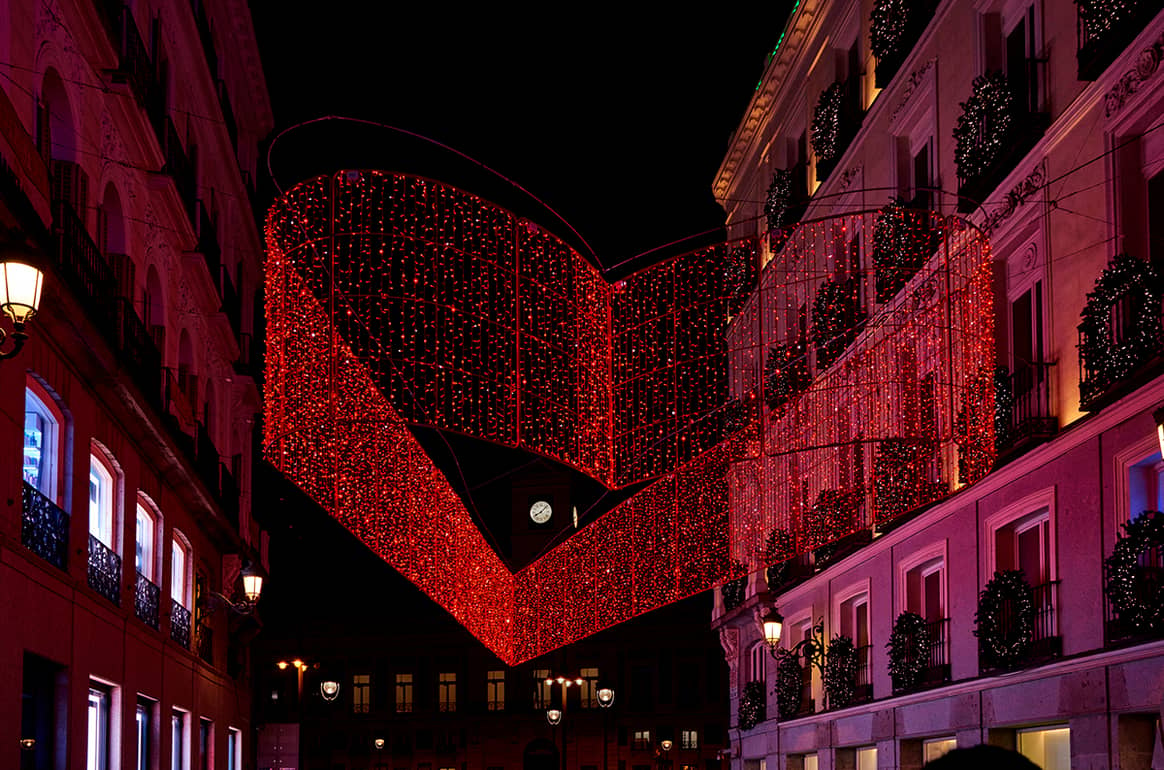 Diseño de Juan Vidal para el alumbrado de Navidad del Ayuntamiento de Madrid.