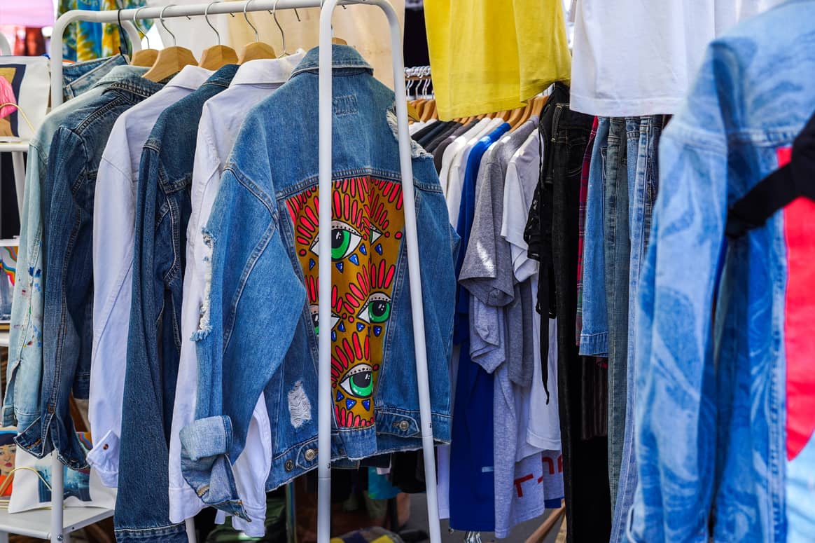 Illustrative image of second hand clothing.