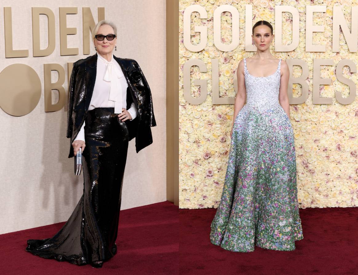 Meryl Streep in Valentino and Natalie Portman in Dior.