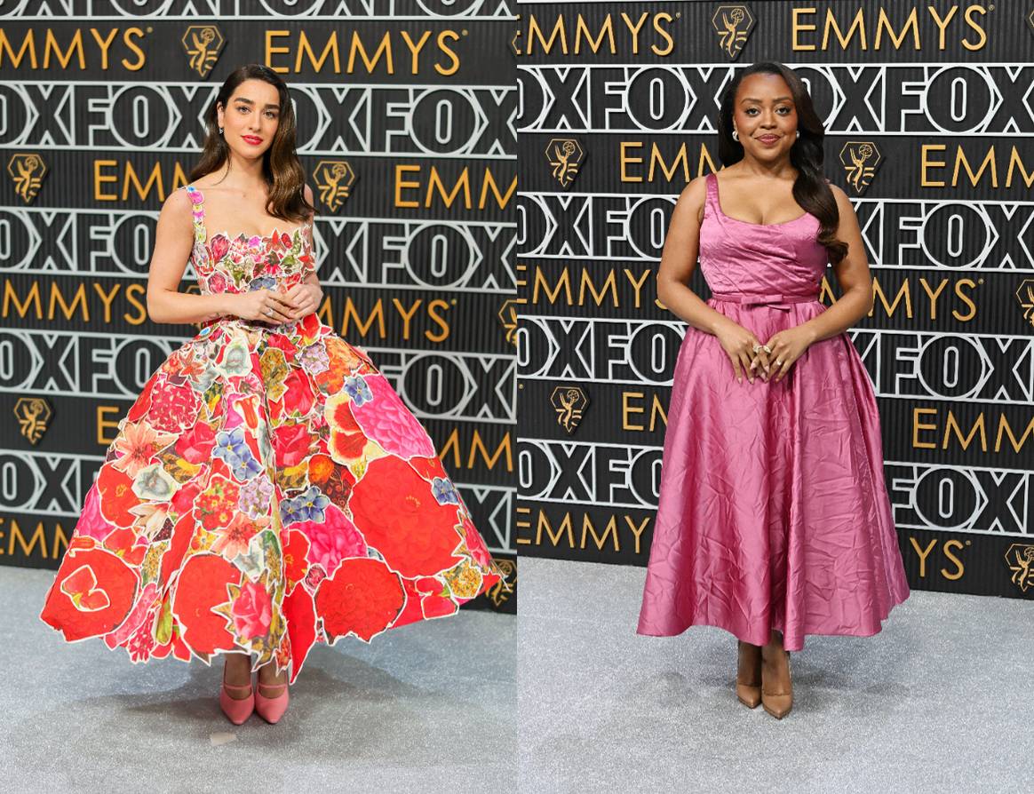 Simona Tabasco wearing Marni and Quinta Brunson in Dior at the 75th Primetime Emmy Awards.