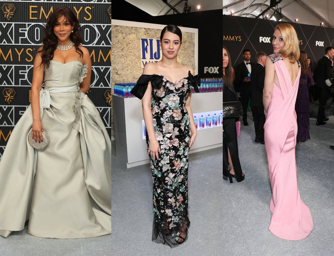 Charmaine DeGraté, Amber Midthunder in Marchesa and Claire Danes in Balmain.